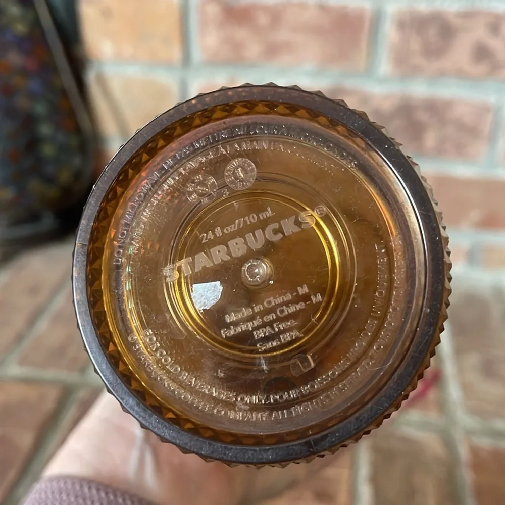 Starbucks Limited Edition 2021 50th Anniversary Honeycomb Gold Studded Cold Cup